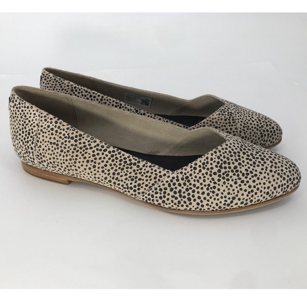 Toms Cream and Black Polka Dot Flats
